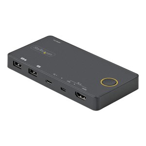 StarTech.com 2 Port Hybrid USB-A + HDMI & USB-C KVM...