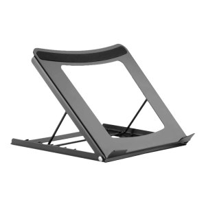 IC Intracom Manhattan Laptop and Tablet Stand, Adjustable (5 positions), Suitable for all tablets and laptops up to 15.6", Portable and Lightweight, Steel, Black, Lifetime Warranty