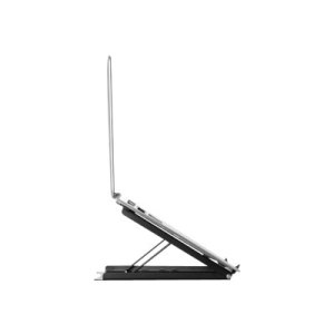 IC Intracom Manhattan Laptop and Tablet Stand, Adjustable (5 positions), Suitable for all tablets and laptops up to 15.6", Portable and Lightweight, Steel, Black, Lifetime Warranty