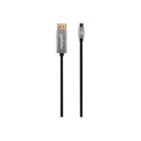 IC Intracom Manhattan USB-C to DisplayPort 1.4 Cable, 8K@60Hz, 2m, Male to Male, Black, Equivalent to Startech CDP2DP146B (except 20cm longer), Three Year Warranty, Polybag