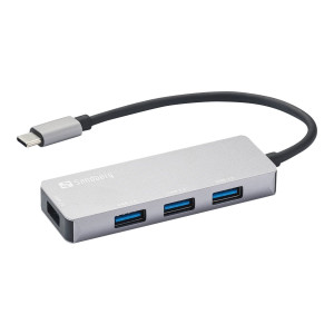 SANDBERG Hub - 1 x SuperSpeed USB 3.0 + 3 x USB 2.0