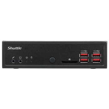 Shuttle XPC slim DH32U5 - Barebone - Slim-PC - 1 x Core i5 1135G7 / 2.4 GHz ULV - RAM 0 GB - Iris Xe Graphics - GigE - Schwarz