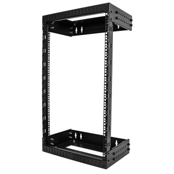 StarTech.com 18U 19" Wall Mount Network Rack, Adjustable Depth 12-20" 2 Post Open Frame Server Room Rack for AV/Data/ IT Communication/Computer Equipment/Switch with Cage Nuts & Screws