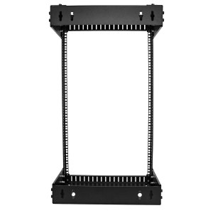 StarTech.com 18U 19" Wall Mount Network Rack, Adjustable Depth 12-20" 2 Post Open Frame Server Room Rack for AV/Data/ IT Communication/Computer Equipment/Switch with Cage Nuts & Screws