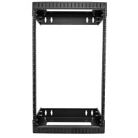 StarTech.com 18U 19" Wall Mount Network Rack, Adjustable Depth 12-20" 2 Post Open Frame Server Room Rack for AV/Data/ IT Communication/Computer Equipment/Switch with Cage Nuts & Screws