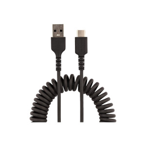 StarTech.com R2ACC-1M-USB-CABLE cavo USB USB 2.0 USB A USB C Nero (USB A TO C CHARGING CABLE - 1M -[3.3FT] COILED CABLE BLACK) - Cavo - Digitale/dati