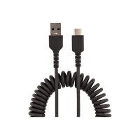 StarTech.com 1m USB A auf USB C Kabel, hochbelastbares Spiralkabel für Laden & Synchronisieren, USB 2.0 A zu Typ-C Ladekabel, robuste Aramidfaser, handy schnellladekabel (R2ACC-1M-USB-CABLE)