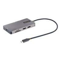 StarTech.com USB C Multiport Adapter, USB C auf Dual HDMI Video, 4K 60Hz, 5Gbit/s USB-A Hub, 100W PD Pass-through/GbE/SD-MicroSD Kartenleser, Reiseadapter/Laptop Dockingstation (120B-USBC-MULTIPORT)