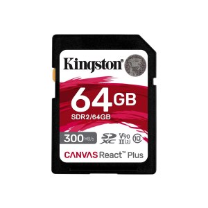 Kingston 64GB Canvas React Plus SDXC UHS-II 300R/260W U3...